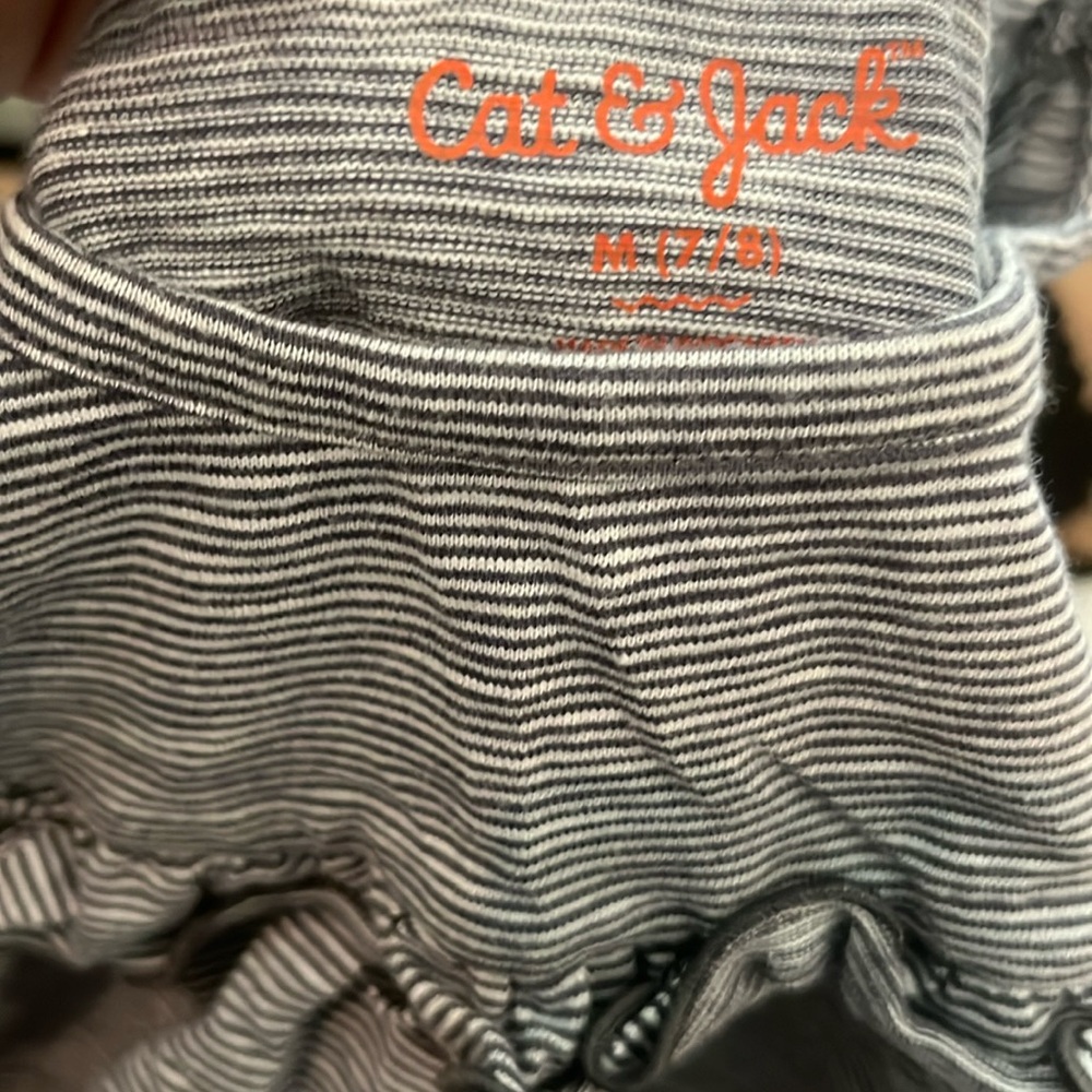 Cat & Jack tank, gray and white stripe size M